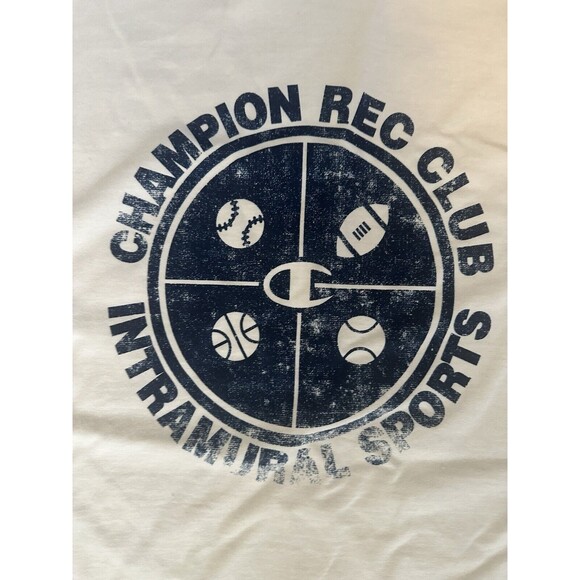 NWT Champion Mens Xl Ringer T-shirt Rec Club Intramural Sports Graphic Cream - Picture 3 of 8